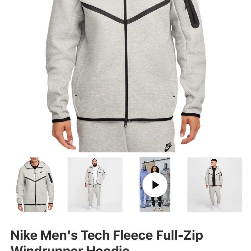 Nike Gray Full-Zip Windrunner Hoodie